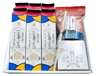 国産小麦五島うどん6束スープ付、ごとうの塩・うどんすくい棒セット