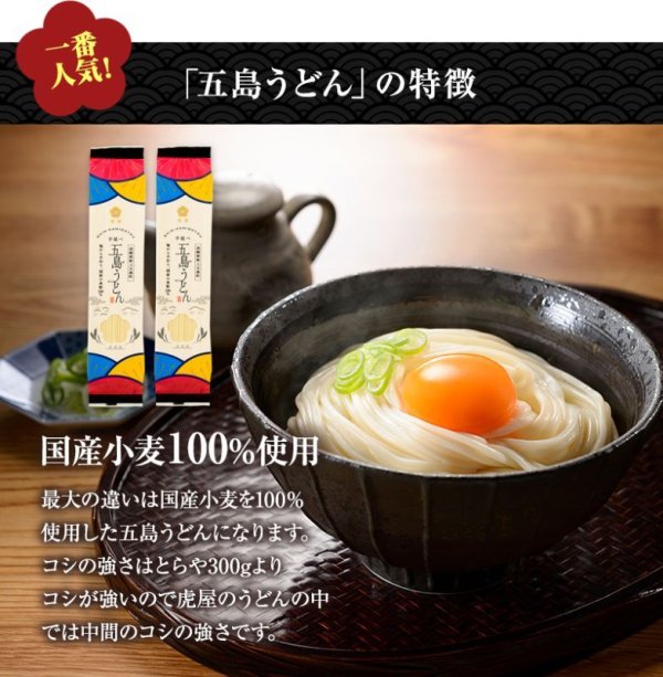 画像2: 【送料当社負担1250円セット〔2〕】国産小麦100％五島うどん180g×2束・焼きあごスープ4袋セット (2)
